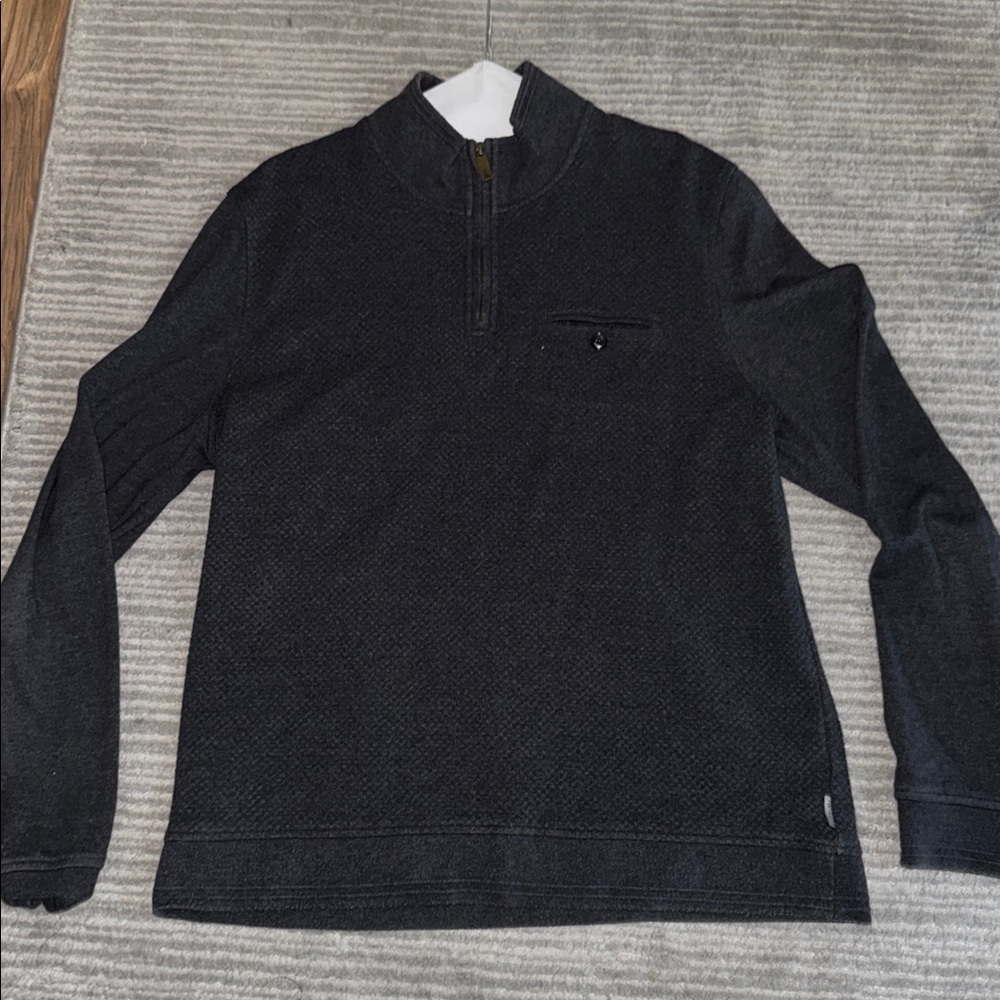 Ted Baker, Dark Gray and Burgundy Quarter-Zip Pullover, size 6